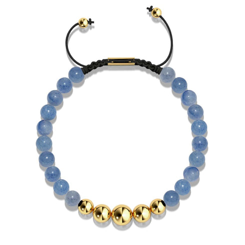 Blauer Aventurin | Gold | Balance Edelstein Makramee Armband